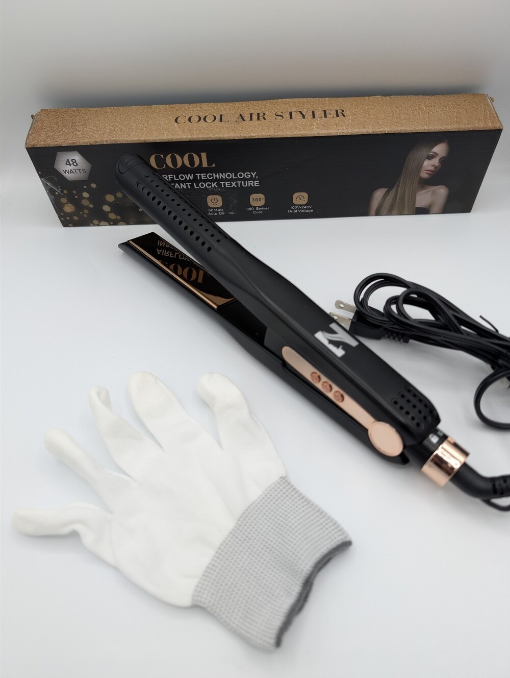 Cool Air Styler - 2-in-1 Hair Straightener and Styler (New, Open Box)
